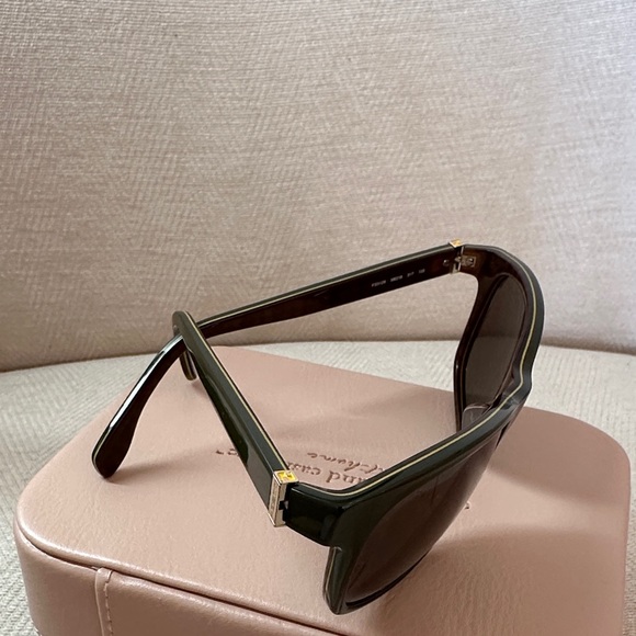 Fendi Olive Green Sunglasses with Gold Accent - Picture 7 of 10
